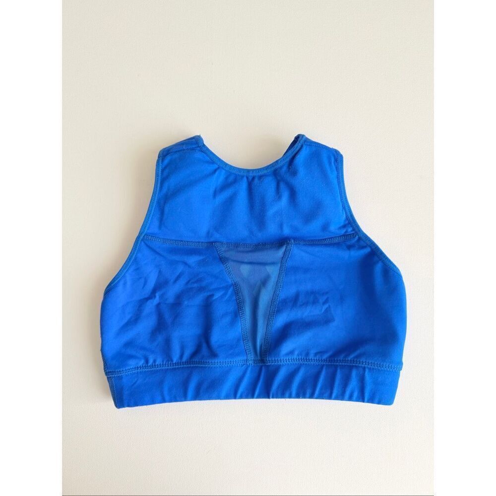 Chestee The Tiffany High Neck Sports Bra Size 6 Blue Collarbone